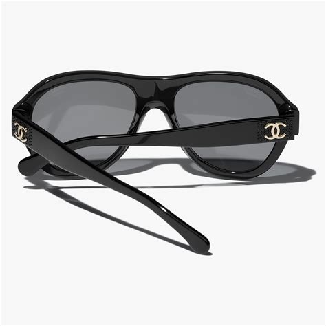 CHANEL Sunglasses: Pilot Sunglasses, acetate & diamanté — 